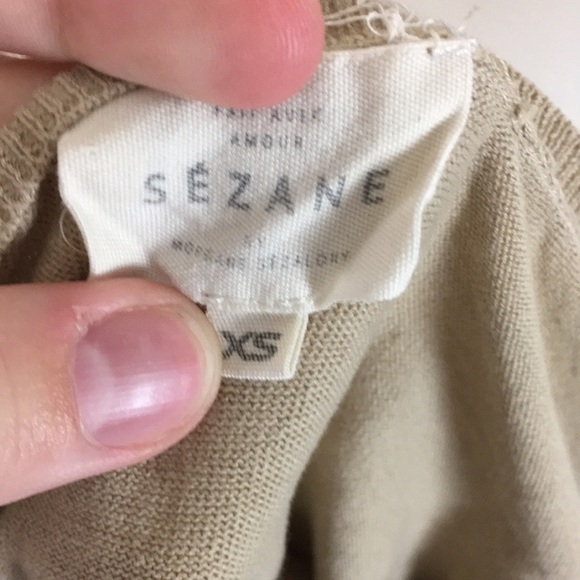 SEZANE Sweater Lace Beige Tie - Picture 7 of 8